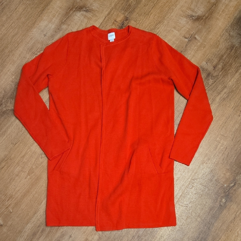 J. Crew Women's Vibrant Red Cardigan Small Pockets